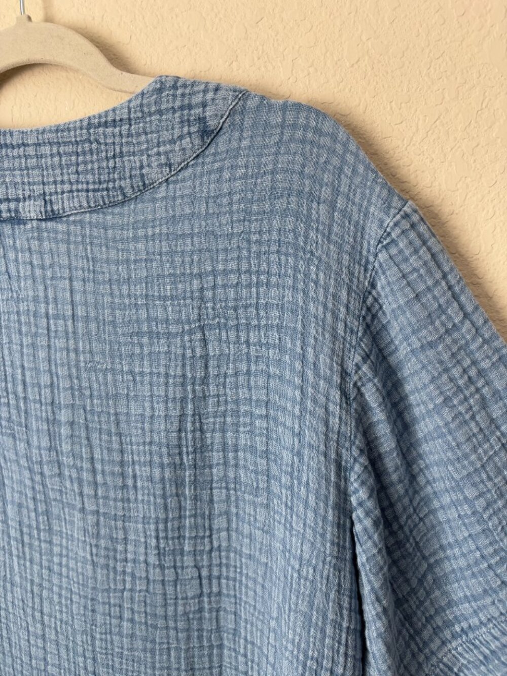 Faherty Dune Organic Cotton Boho Gauze Popover V-Neck Blouse Top - Picture 14 of 15